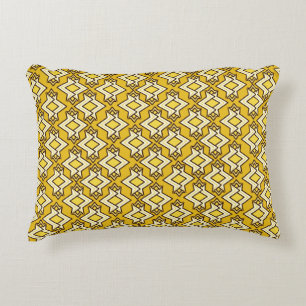 Art Deco Wallpaper Pattern, Mustard Gold Decorative Cushion