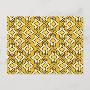 Art Deco Wallpaper Pattern, Mustard Gold Postcard