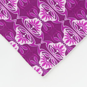 Art Deco wallpaper pattern - purple and white Fleece Blanket