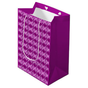 Art Deco wallpaper pattern - purple and white Medium Gift Bag