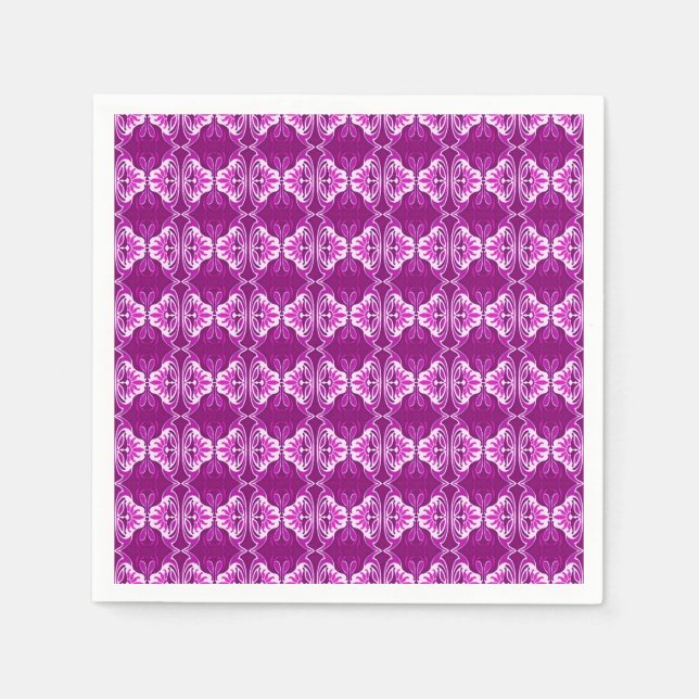 Art Deco wallpaper pattern - purple and white Napkin (Front)
