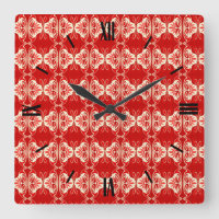Art Deco wallpaper pattern - red and white