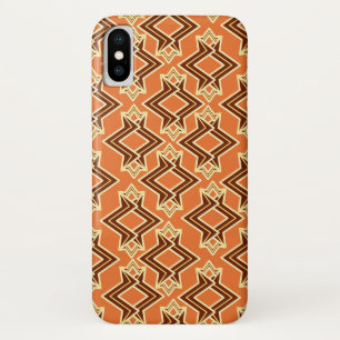 Art Deco Wallpaper Pattern, Terracotta / Rust iPhone X Case