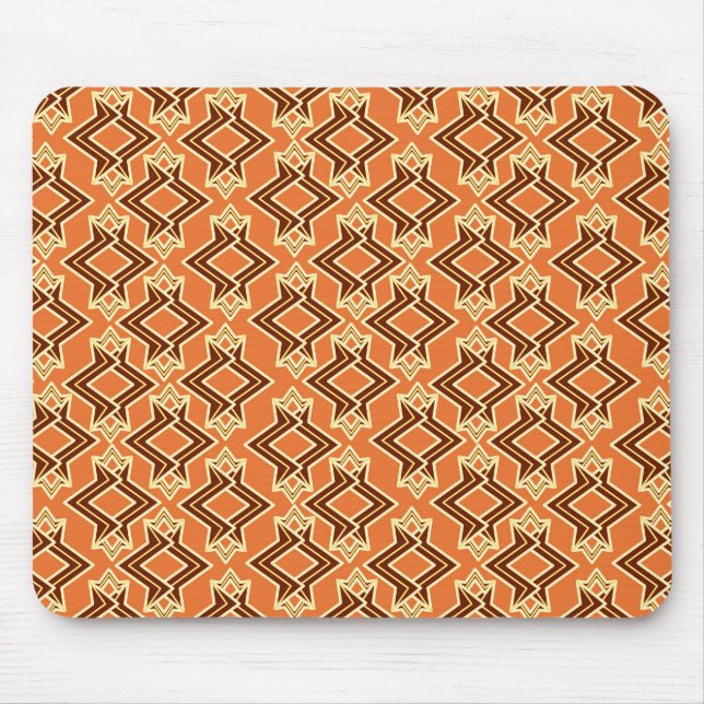 Art Deco Wallpaper Pattern, Terracotta / Rust Mouse Pad (Front)