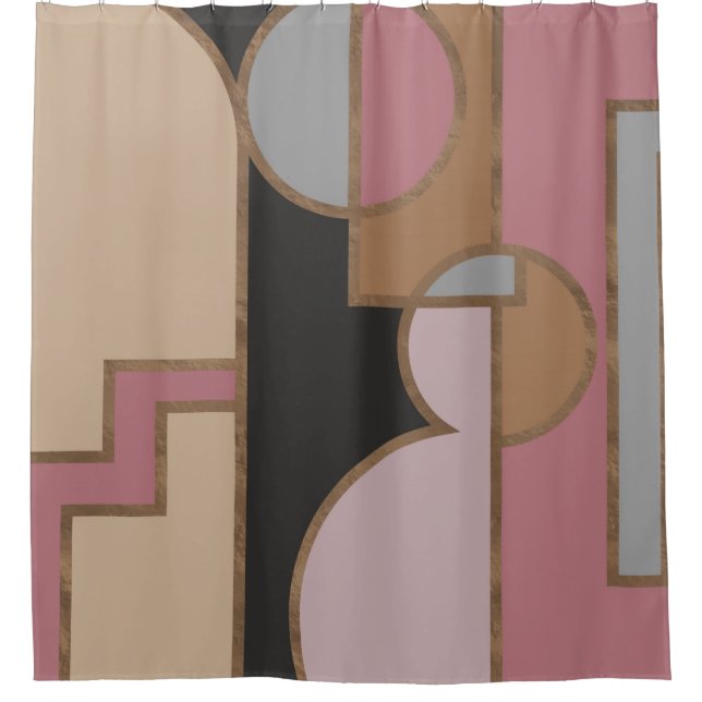 Art deco warm pastels #1 shower curtain (Front)
