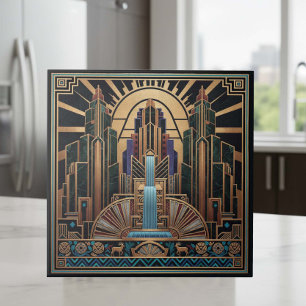 Art Deco Waterfall Architectural Pat#3 ID1196 Ceramic Tile