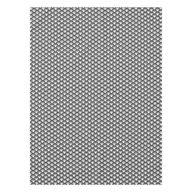 Art Deco wave pattern - black and white Tablecloth (Front)