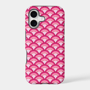 Art Deco wave pattern - fuchsia and coral