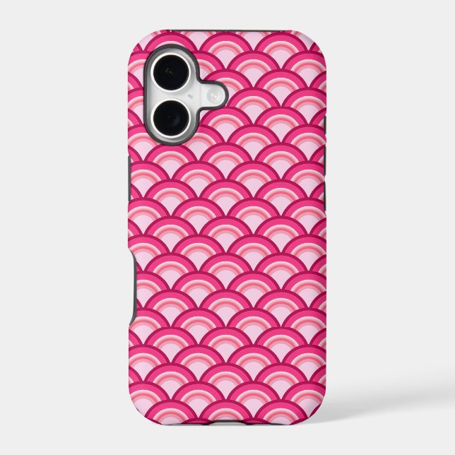 Art Deco wave pattern - fuchsia and coral (Back)
