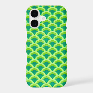 Art Deco wave pattern - jade green