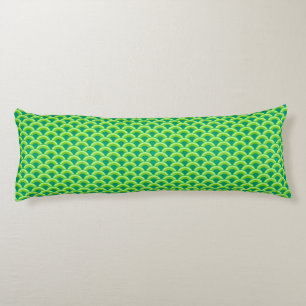 Art Deco wave pattern - jade green Body Cushion