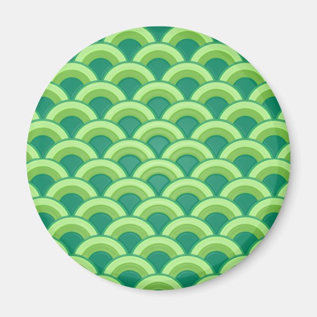 Art Deco wave pattern - jade green Magnet (Front)