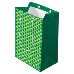 Art Deco wave pattern - jade green Medium Gift Bag