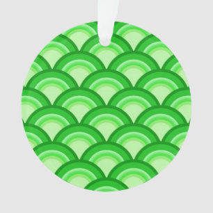 Art Deco wave pattern - jade green Ornament