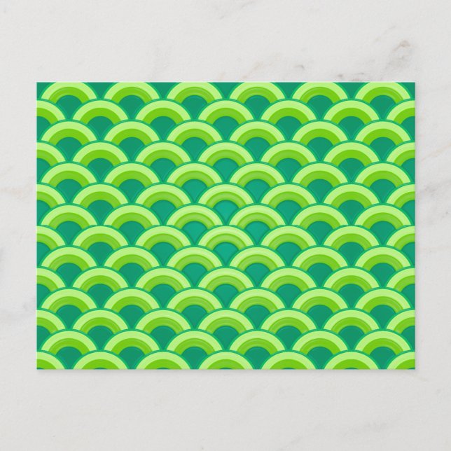 Art Deco wave pattern - jade green Postcard (Front)