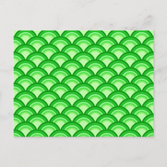 Art Deco wave pattern - jade green Postcard (Front)