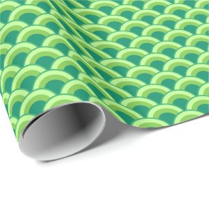 Art Deco wave pattern - jade green Wrapping Paper