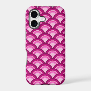 Art Deco wave pattern - magenta and pink