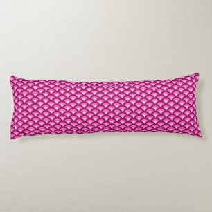 Art Deco wave pattern - magenta and pink Body Cushion