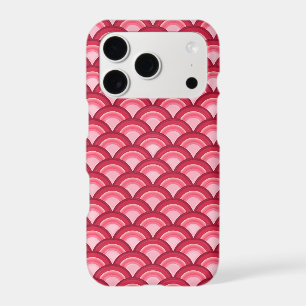 Art Deco wave pattern - red and fuchsia