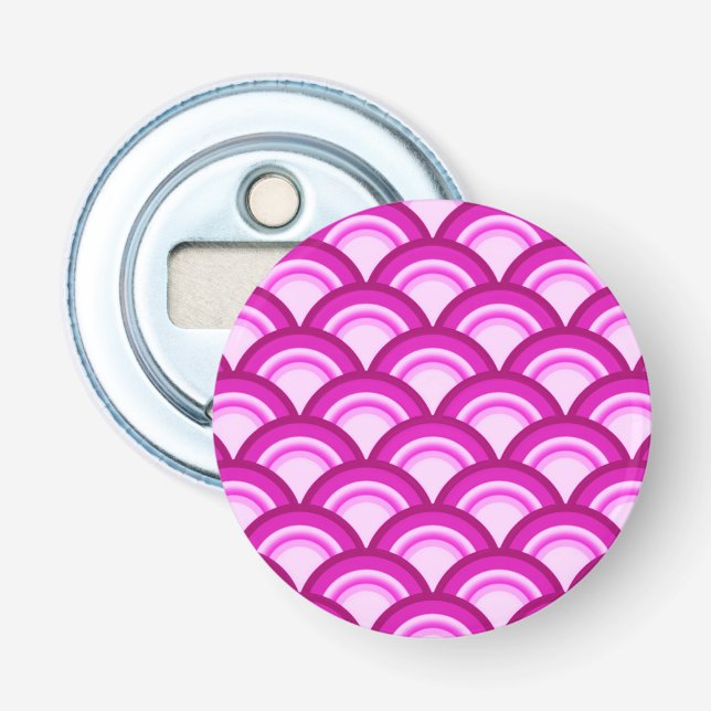 Art Deco wave pattern - shades of orchid Bottle Opener (Front)