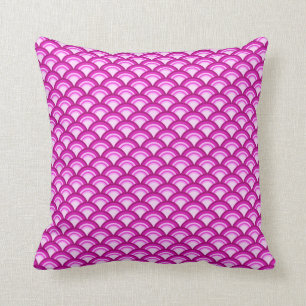 Art Deco wave pattern - shades of orchid Cushion