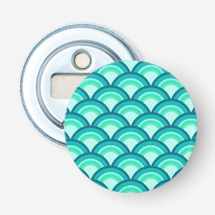 Art Deco wave pattern - shades of turquoise Bottle Opener