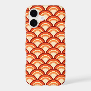 Art Deco wave pattern - tangerine orange