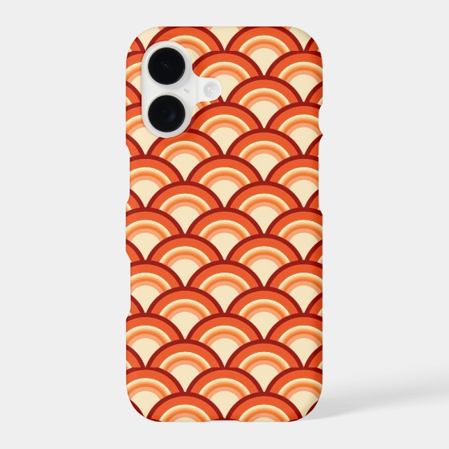 Art Deco wave pattern - tangerine orange (Back)