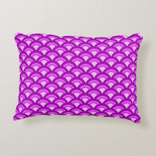 Art Deco wave pattern - violet and orchid Decorative Cushion
