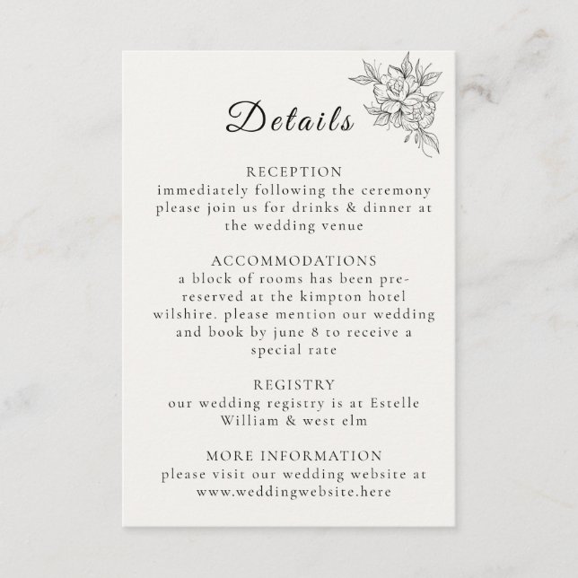 Art Deco Wedding Enclosure Card  (Front)