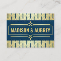 Art Deco Wedding Gold Blue Gatsby Direction Map