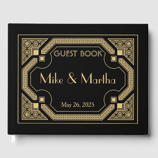 Art Deco Wedding Guest Book (Front)