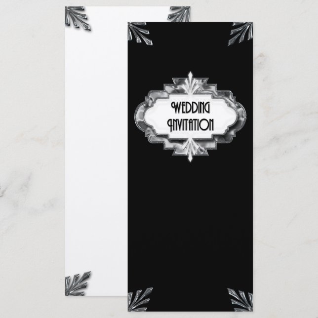 Art Deco Wedding Invitation (Front/Back)