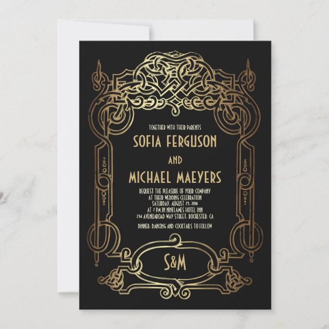 Art Deco Wedding Invitation (Front)