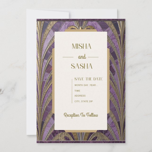 Art Deco Wedding Invitation (Front)