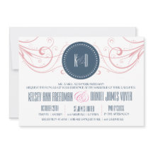 Art Deco Wedding Invitation featuring swirls