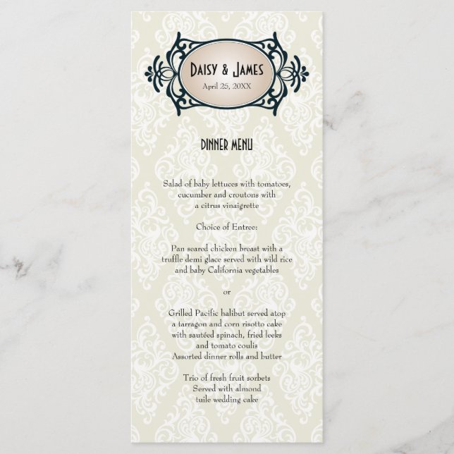 Art Deco Wedding Menu (Front)