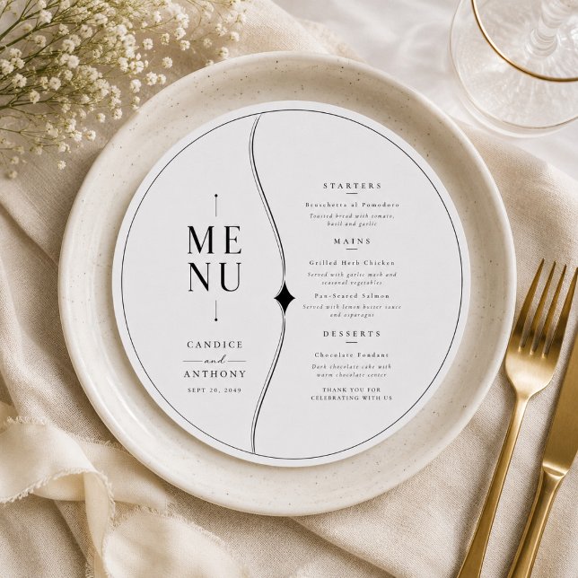 Art Deco Wedding Menu Card (Creator Uploaded)