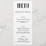 Art Deco Wedding Menu Card<br><div class="desc">This Black and White Art Deco Wedding Menu Card sets a lighthearted and vintage mood to your wedding reception dinner. See the entire suite of coordinating Art Deco wedding invitations and accessories at Married in Red.</div>