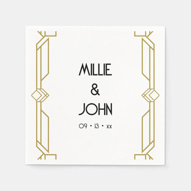 Art Deco Wedding Napkin (Front)