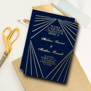 Art Deco Wedding Navy Blue and Gold 