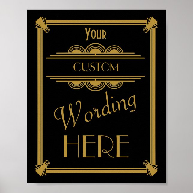 Art Deco Wedding or Party Sign make your own (Front)