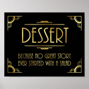 Art Deco Wedding Print DESSERT Sign