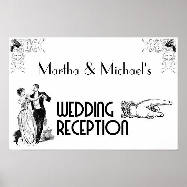 Art Deco Wedding Reception Sign (Front)