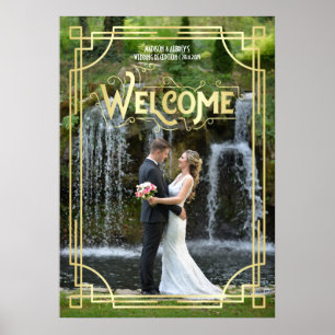 Art Deco Wedding Reception Your Photo Welcome Sign