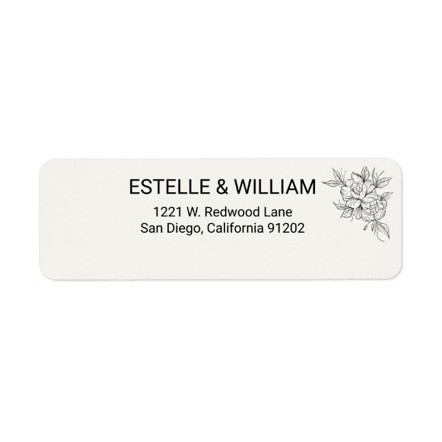 Art Deco Wedding Return Address Label  (Front)