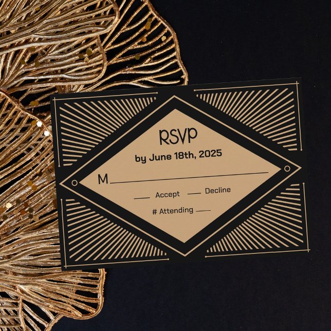 Art Deco Wedding RSVP  Enclosure Card (Creator Uploaded)