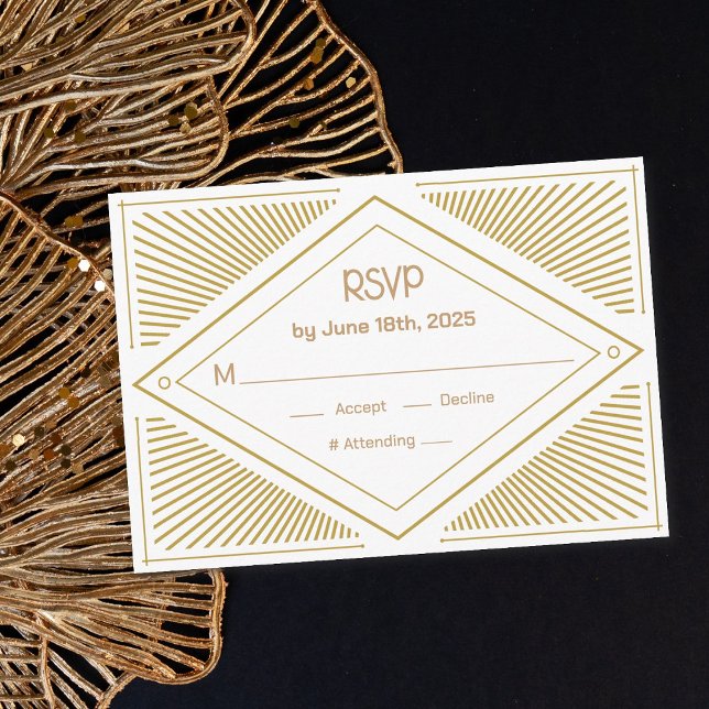 Art Deco Wedding RSVP  Enclosure Card (Creator Uploaded)