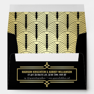 Art Deco Wedding Suite Matching Gold Black Elegant Envelope